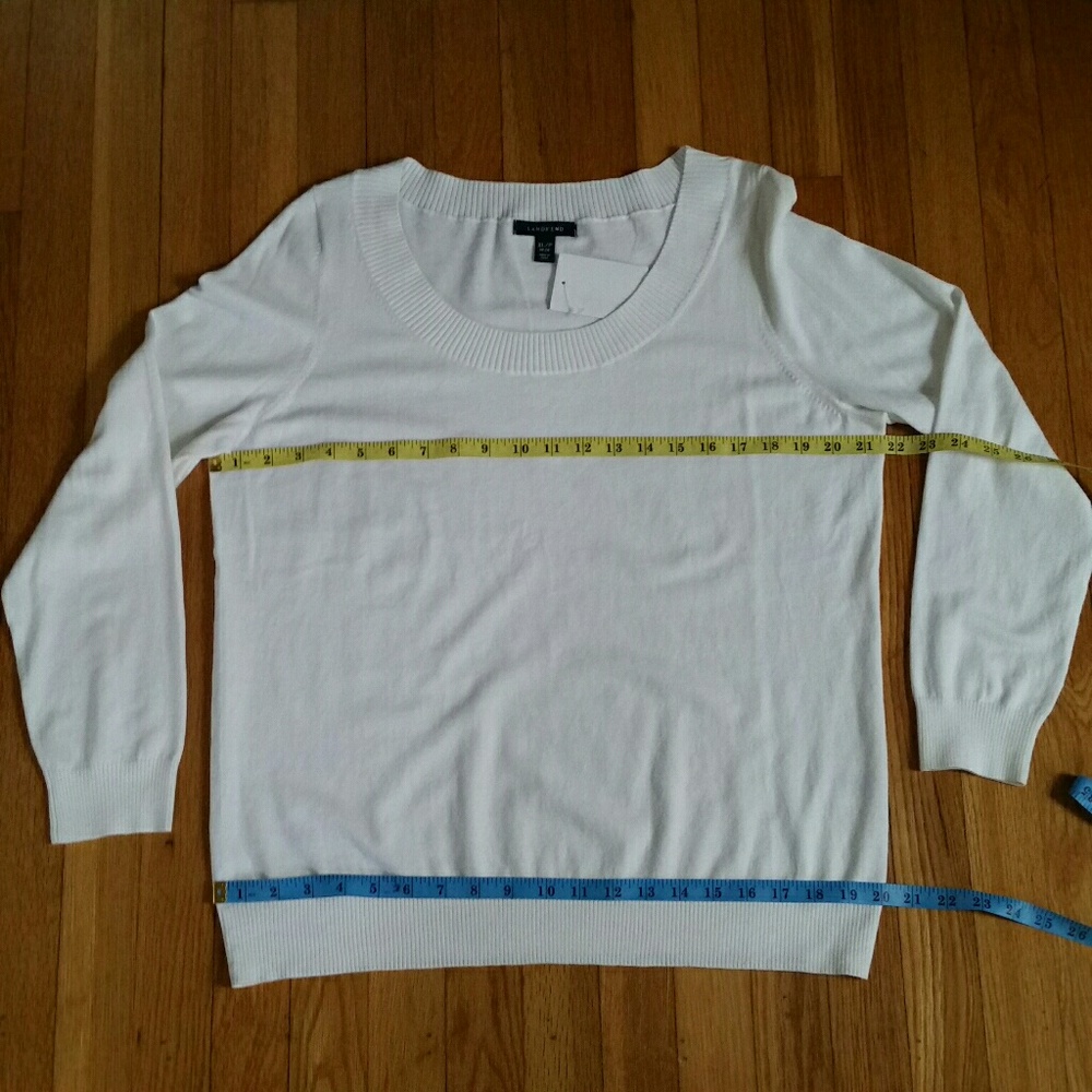 Lands End scoop neck sweater, XLP, ivory.